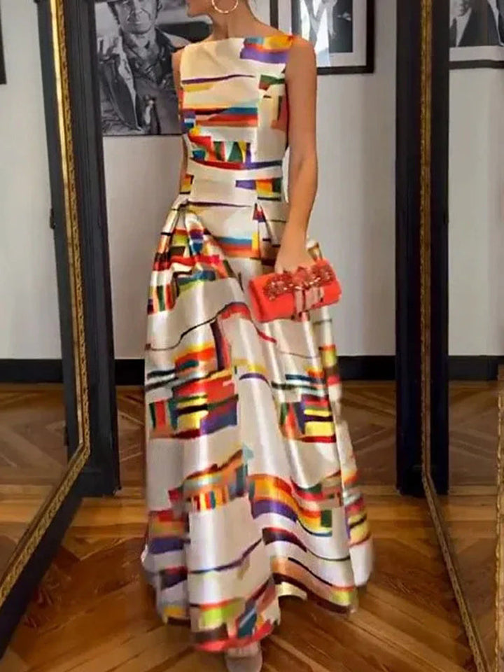 Isa Geometric Maxi Dress