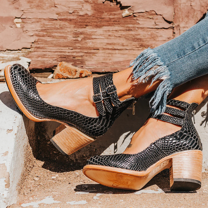 Veronique Vintage Ankle Strap Sandal Heels