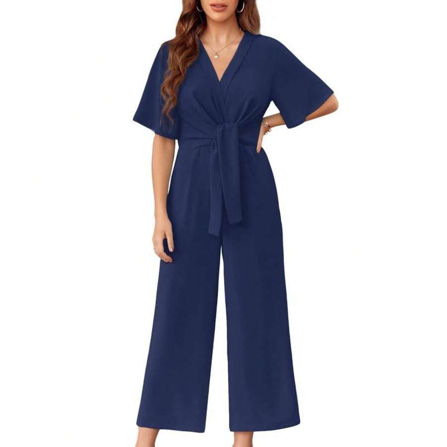 Lucia - Elegant Tie Knot Jumpsuits