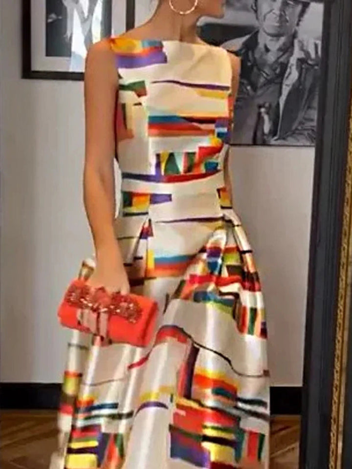Isa Geometric Maxi Dress
