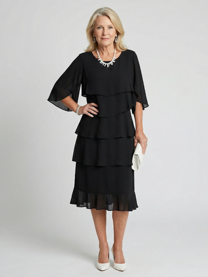 Alyssa - Elegant Layered Midi Dress