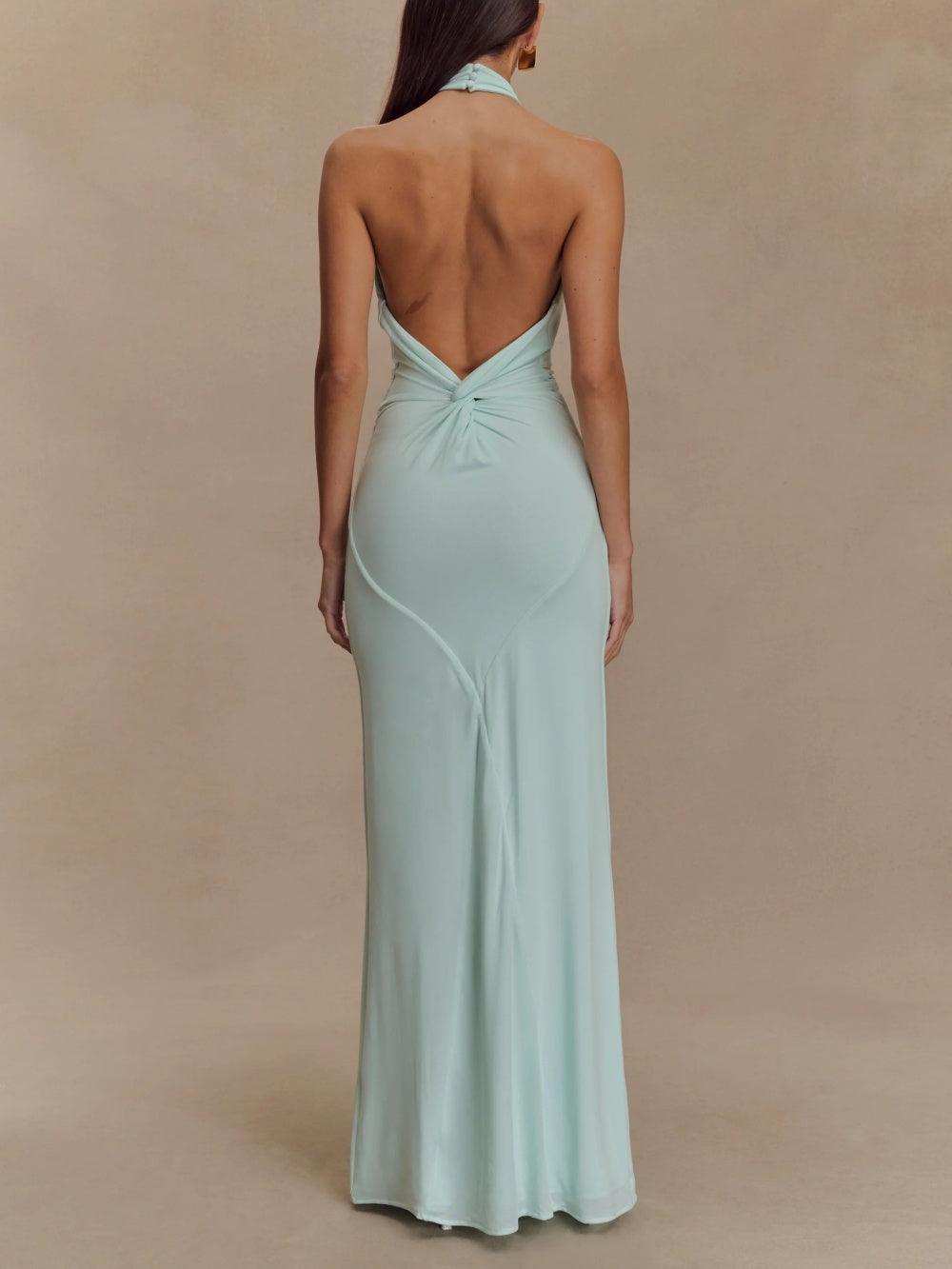 Serena - Halter Maxi Dress Lagoon