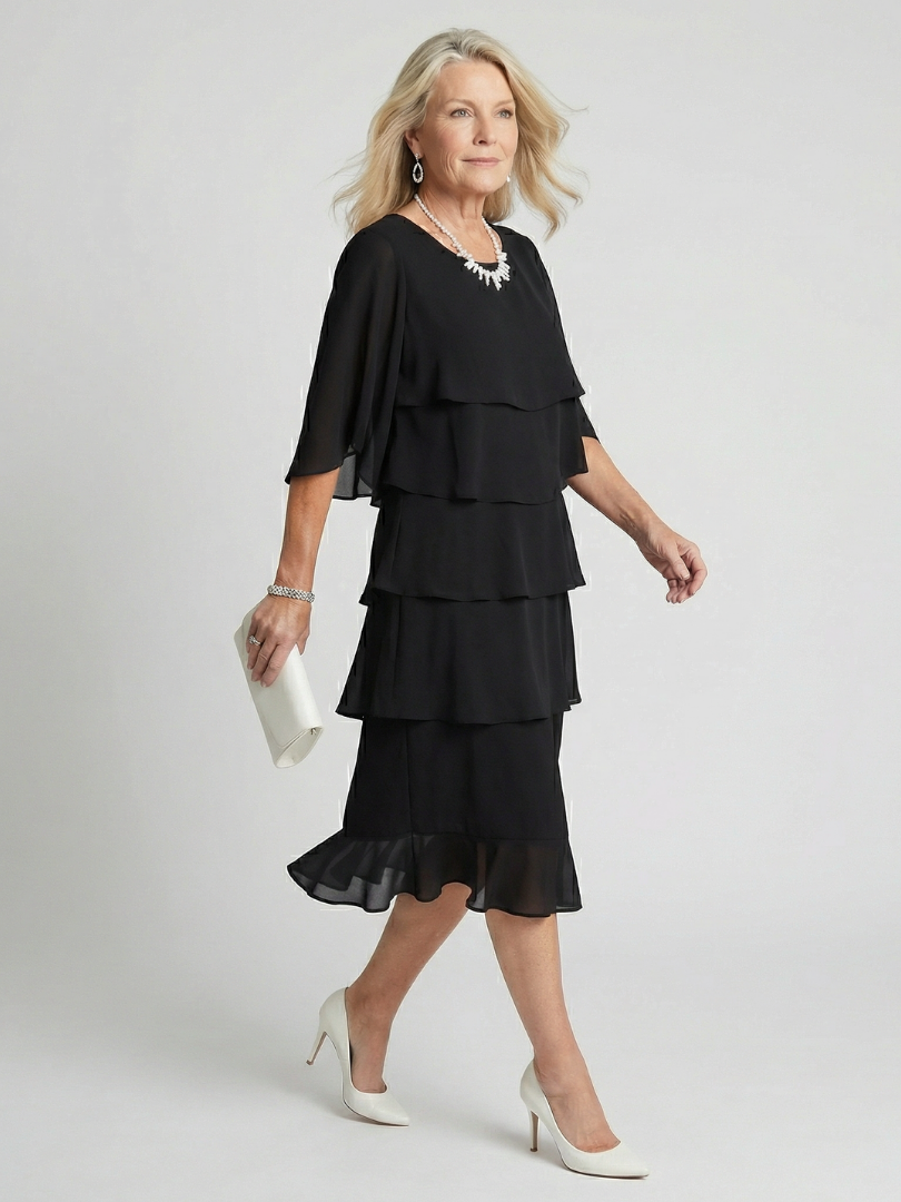 Alyssa - Elegant Layered Midi Dress