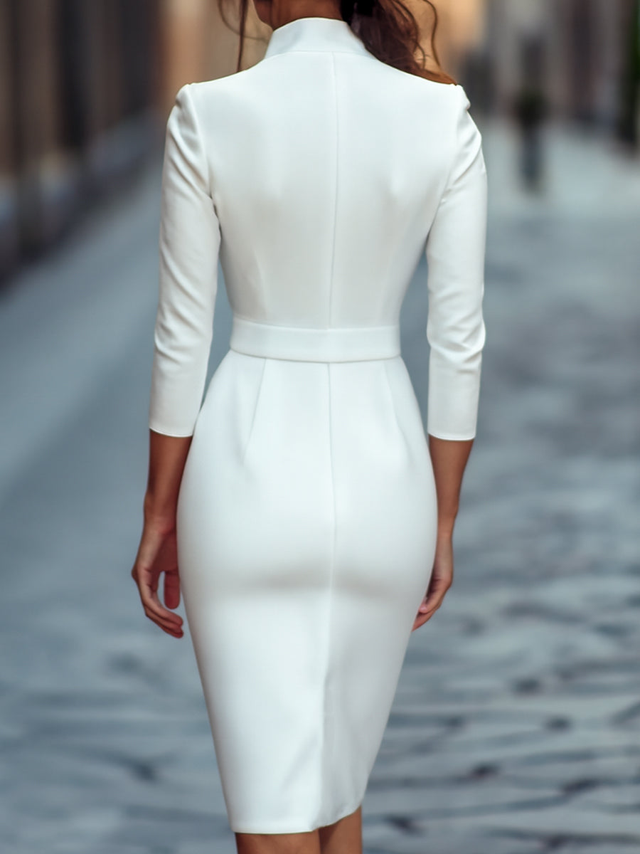 Camilla - Black Belted Sheath Dress