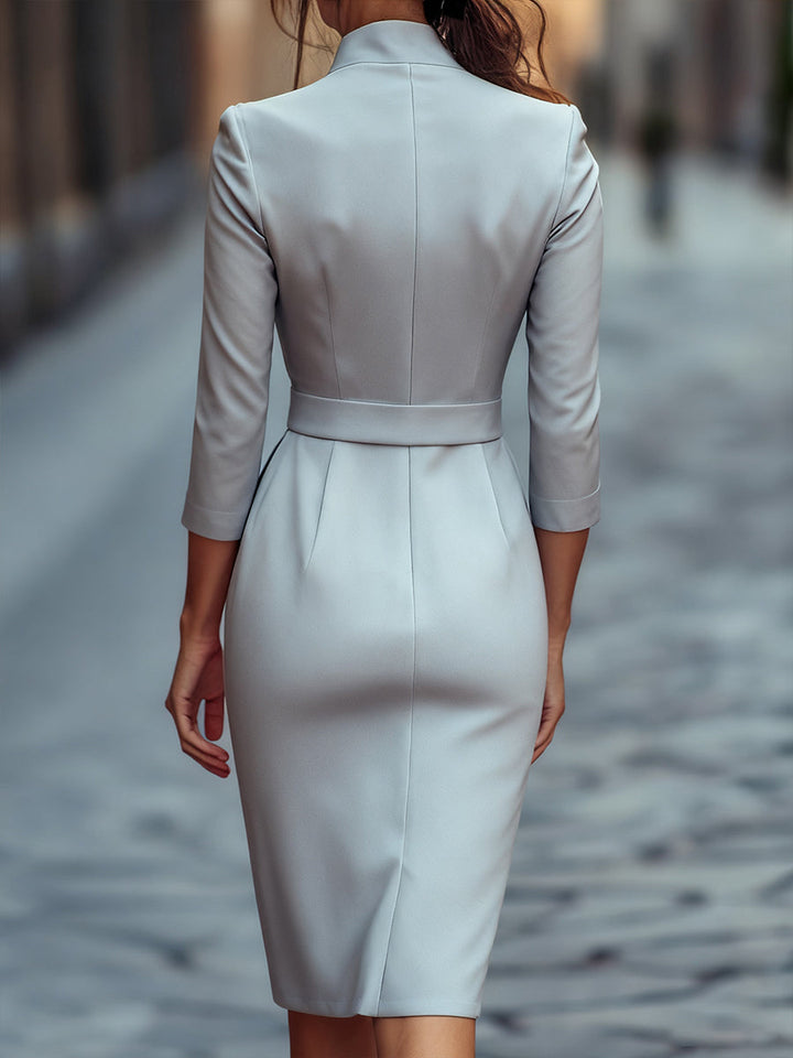 Camilla - Black Belted Sheath Dress