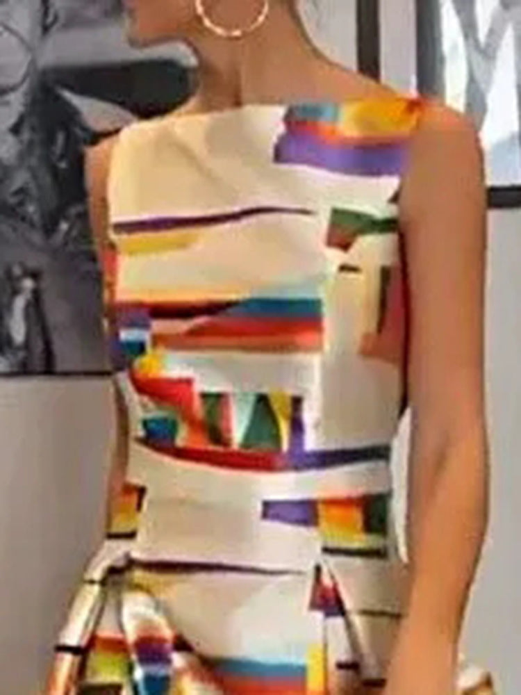 Isa Geometric Maxi Dress