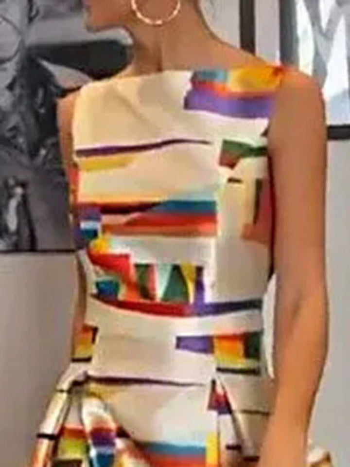 Isa Geometric Maxi Dress