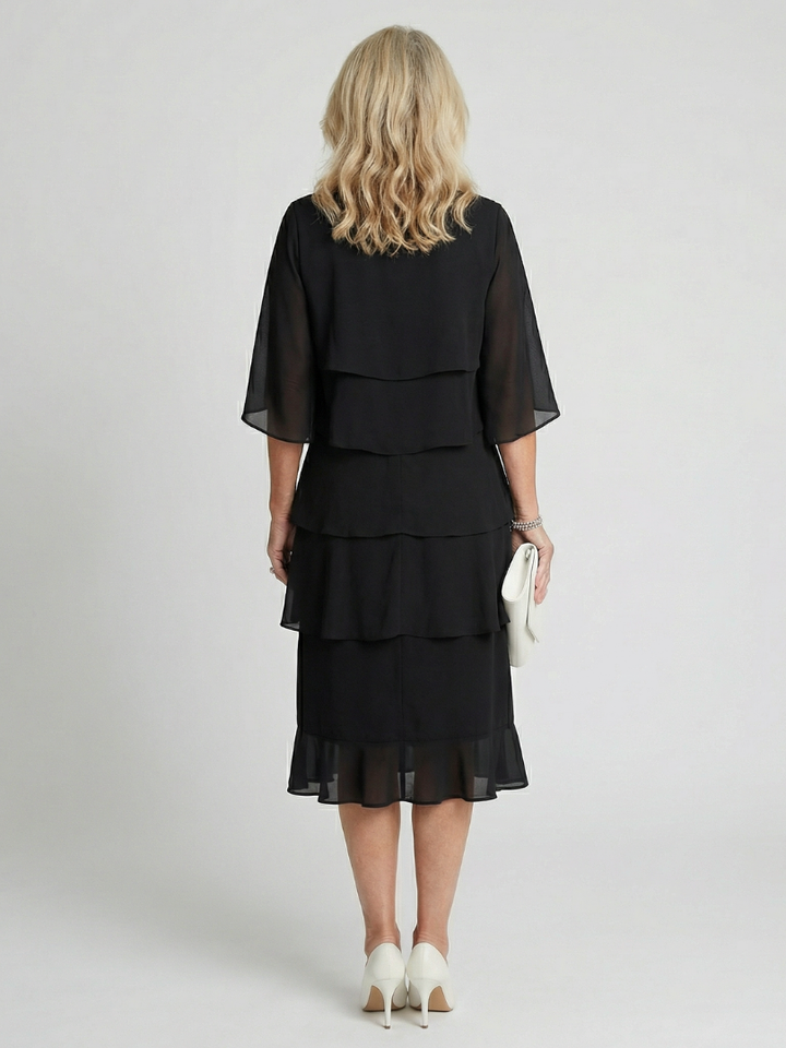 Alyssa - Elegant Layered Midi Dress