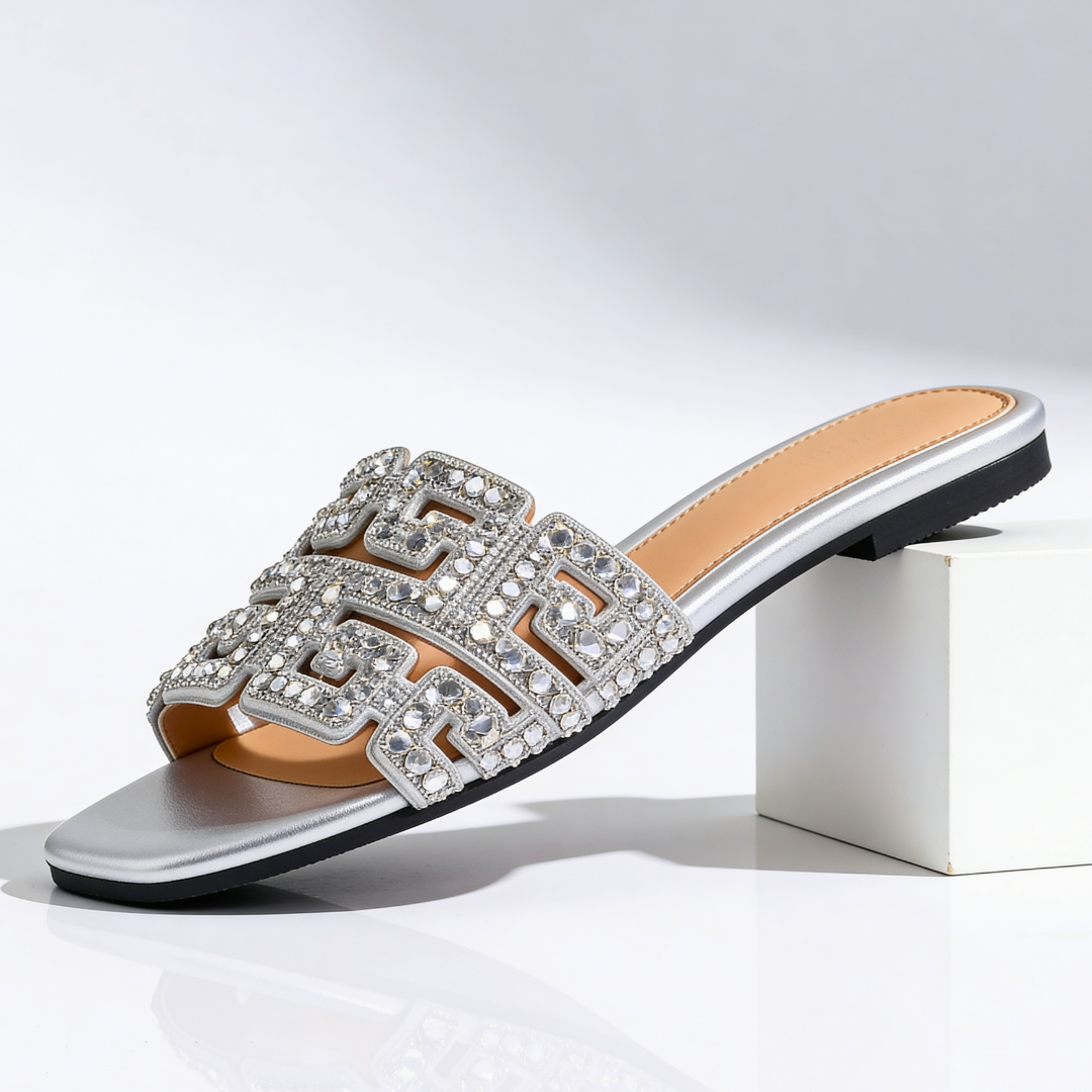 Vixen - Rhinestone Slip-On Sandals