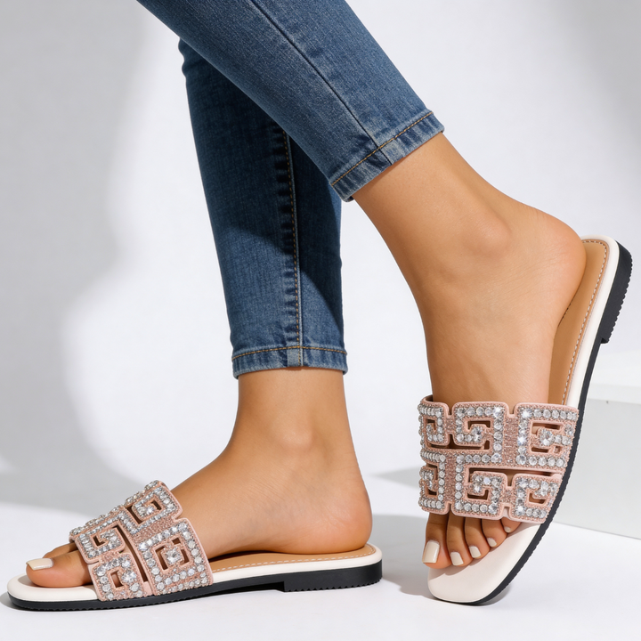 Vixen - Rhinestone Slip-On Sandals