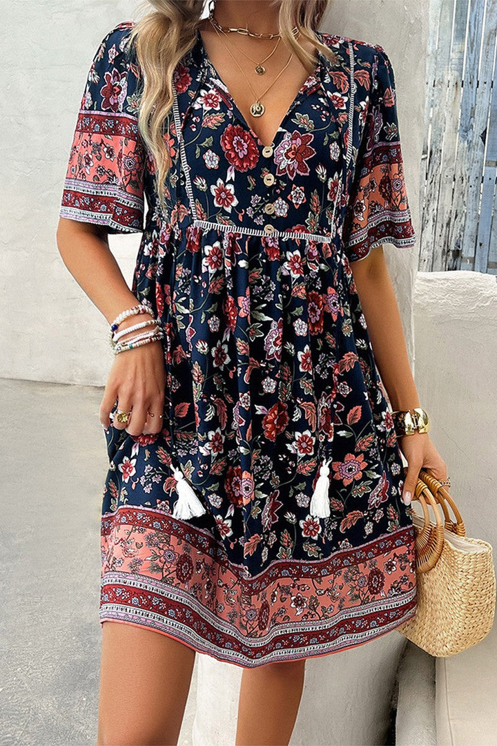 Mia - Comfy Floral Midi Dress