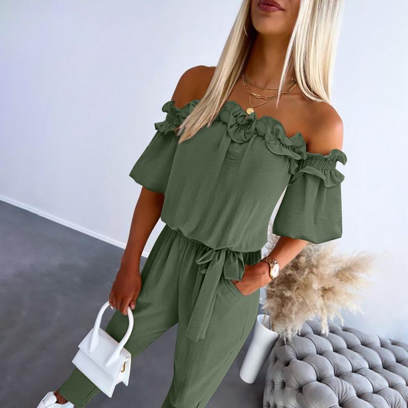 Sienna - Off-Shoulder Frill Jumpsuit