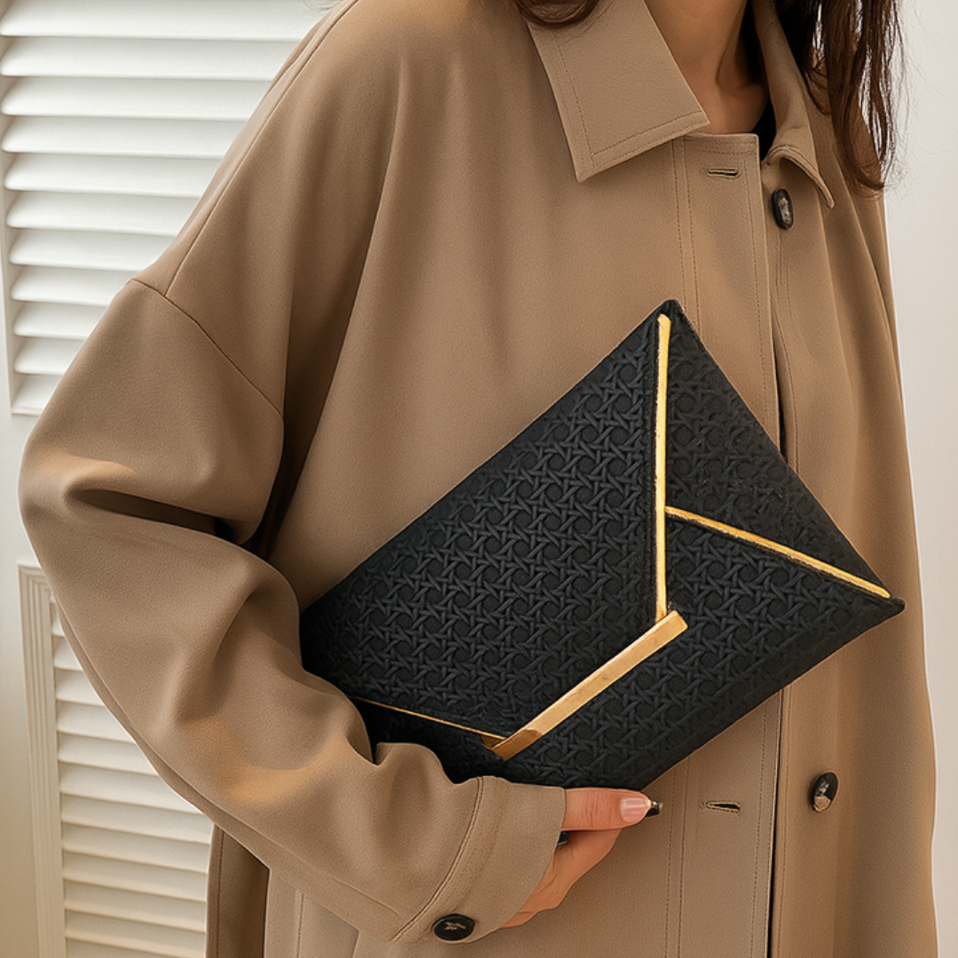 Lianne - Golden Envelope Clutch Bag