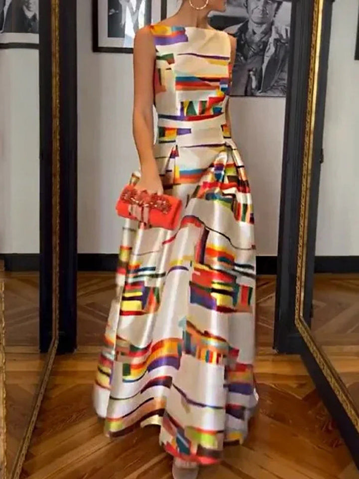 Isa Geometric Maxi Dress
