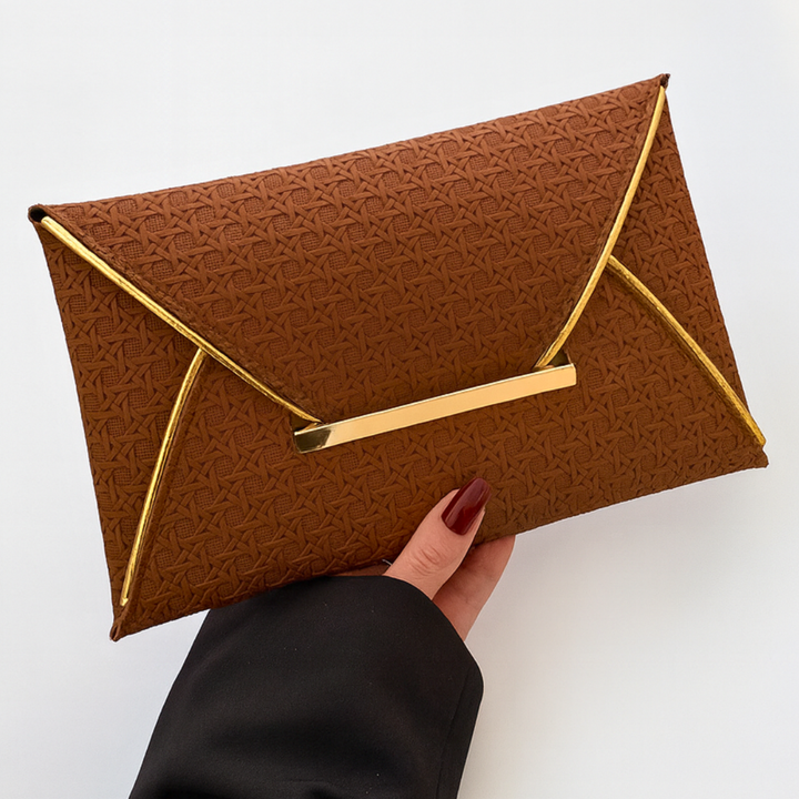 Lianne - Golden Envelope Clutch Bag