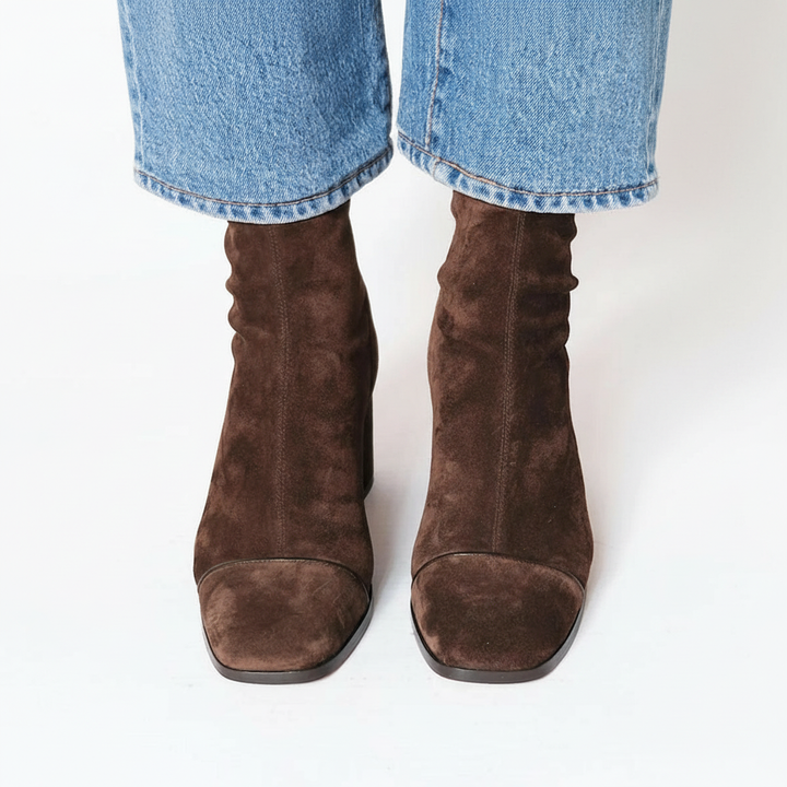 Harper™ | Elegant Suede Square Toe Ankle Boots