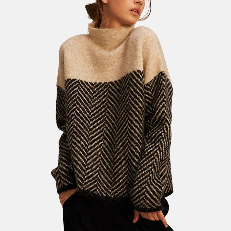 Sienna -  Herringbone Knit Sweater