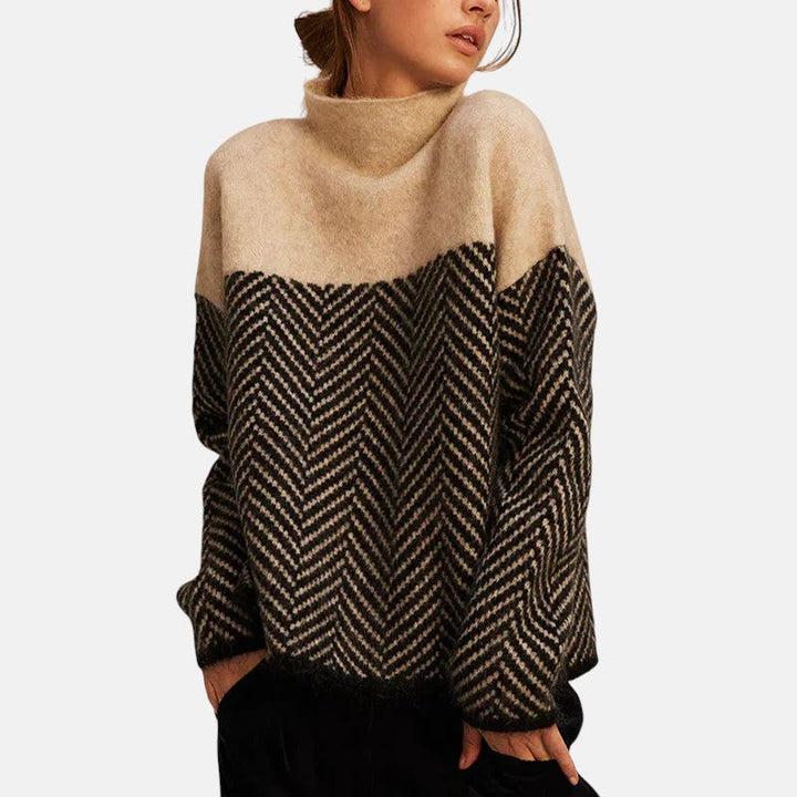 Sienna -  Herringbone Knit Sweater