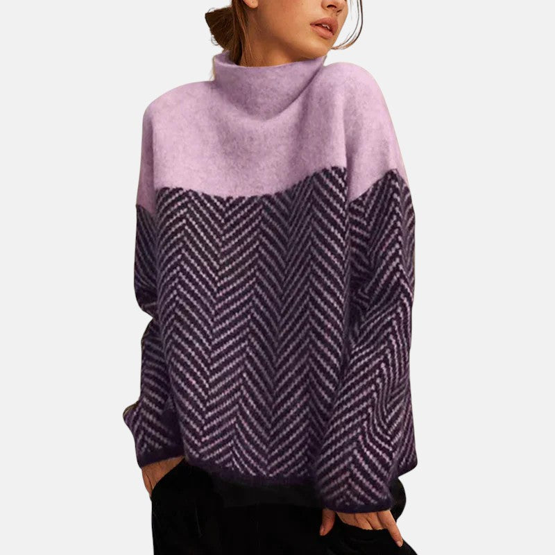 Sienna -  Herringbone Knit Sweater