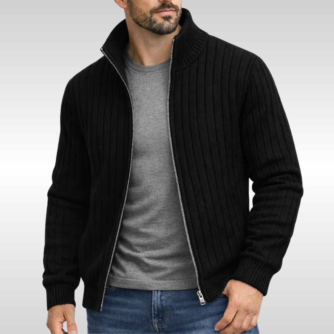 Harrison - Ribbed Zip Cardigan