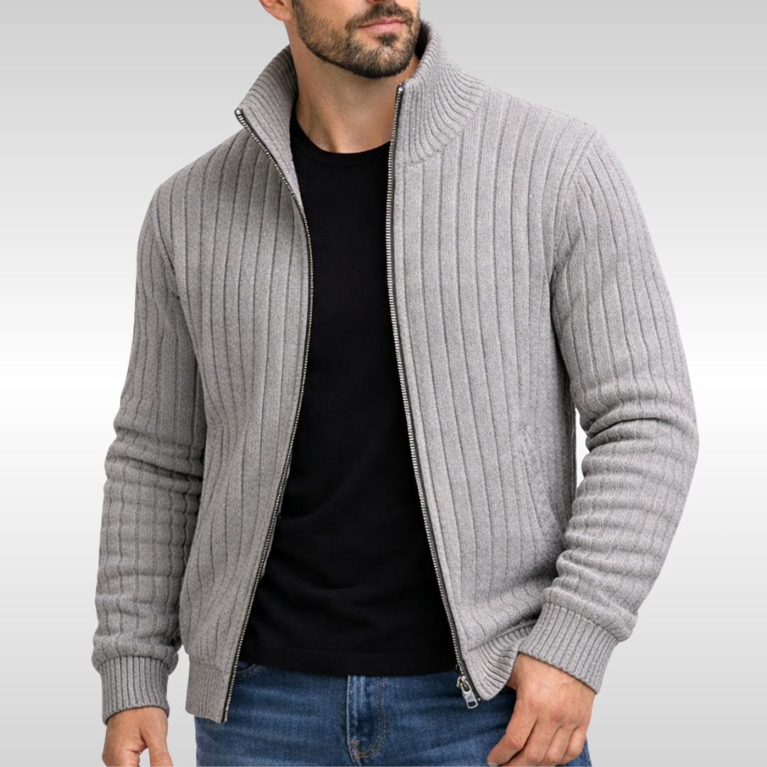 Harrison - Ribbed Zip Cardigan