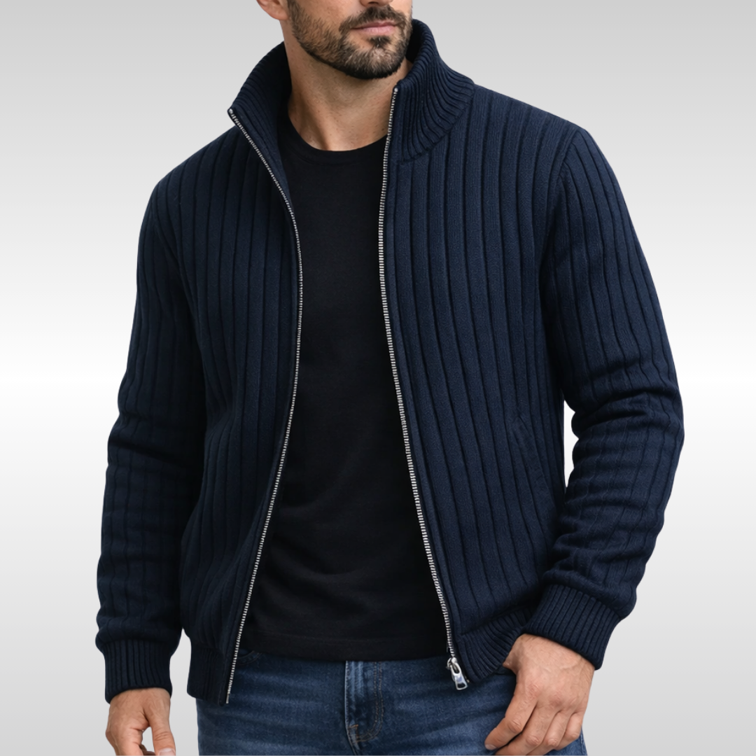 Harrison - Ribbed Zip Cardigan