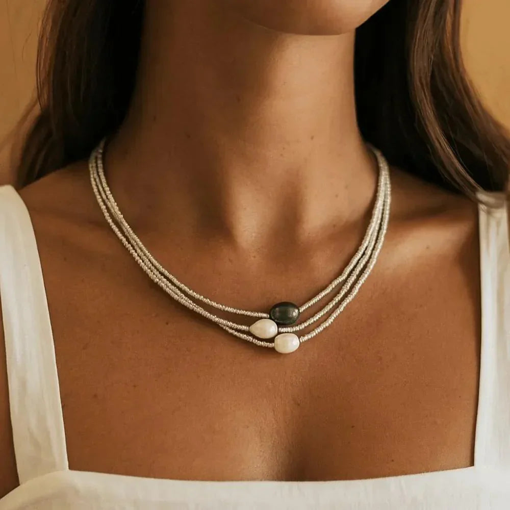 Ylana – Elegant Freshwater Pearl Necklace 1+1 Free