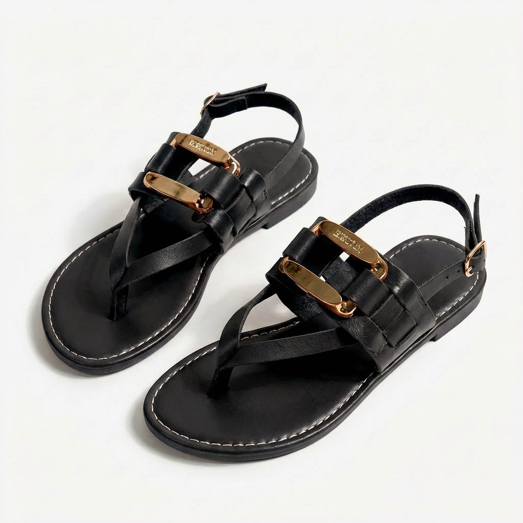 Kaia - Leather Strap Sandals