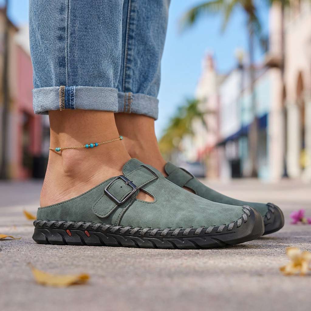 Amber - Classic Clogs with Adjustable Buckle