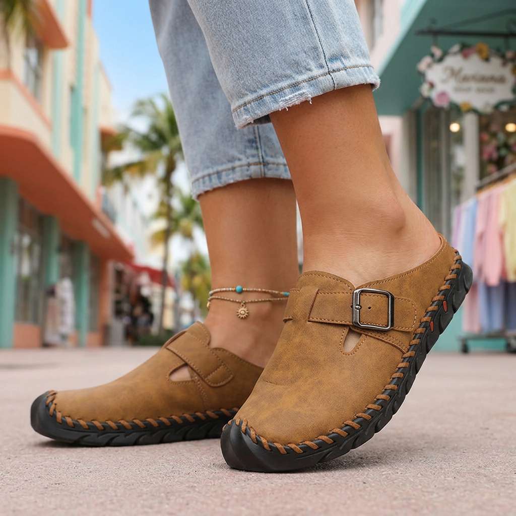Amber - Classic Clogs with Adjustable Buckle