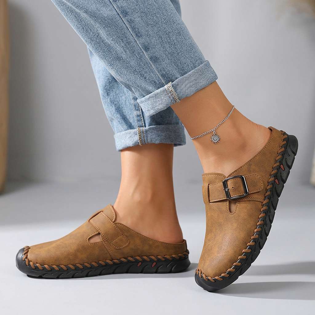 Amber - Classic Clogs with Adjustable Buckle