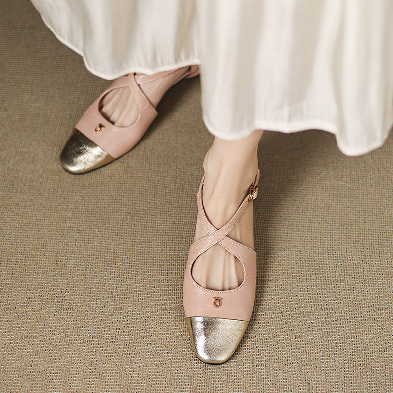 Sabrina - Cross Strap Mary Jane Flats