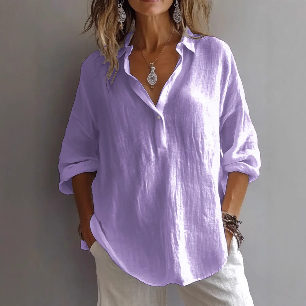 Diana - Comfortable V-Neck Blouse Shirt