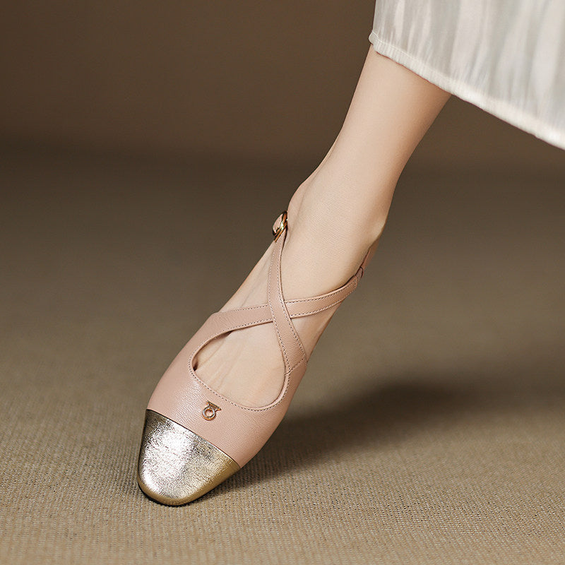 Sabrina - Cross Strap Mary Jane Flats
