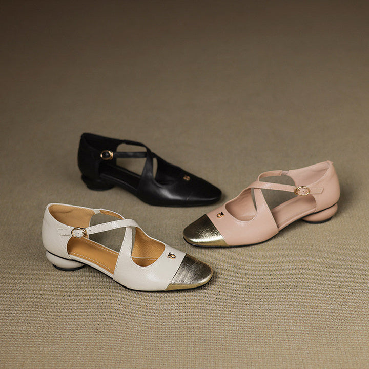 Sabrina - Cross Strap Mary Jane Flats