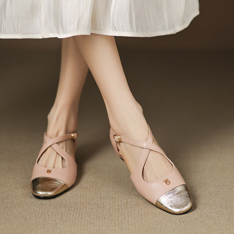 Sabrina - Cross Strap Mary Jane Flats