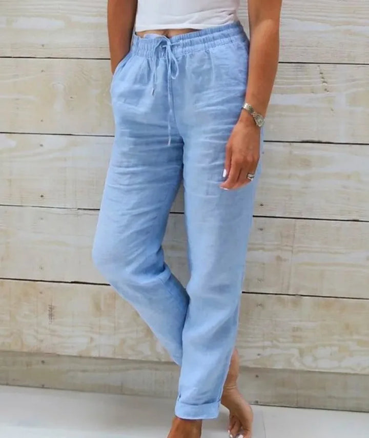 Chloe - Cotton Linen Casual Trousers