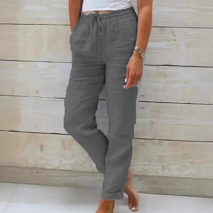 Chloe - Cotton Linen Casual Trousers