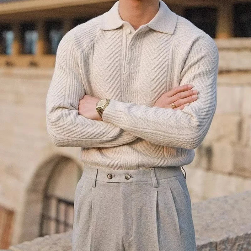 Harrison- Hand-Knitted Collared Sweater