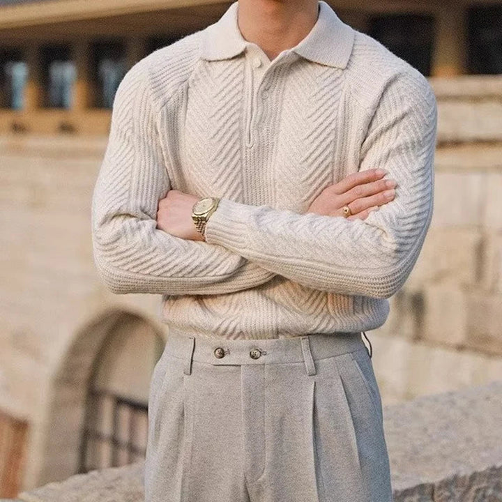Harrison- Hand-Knitted Collared Sweater