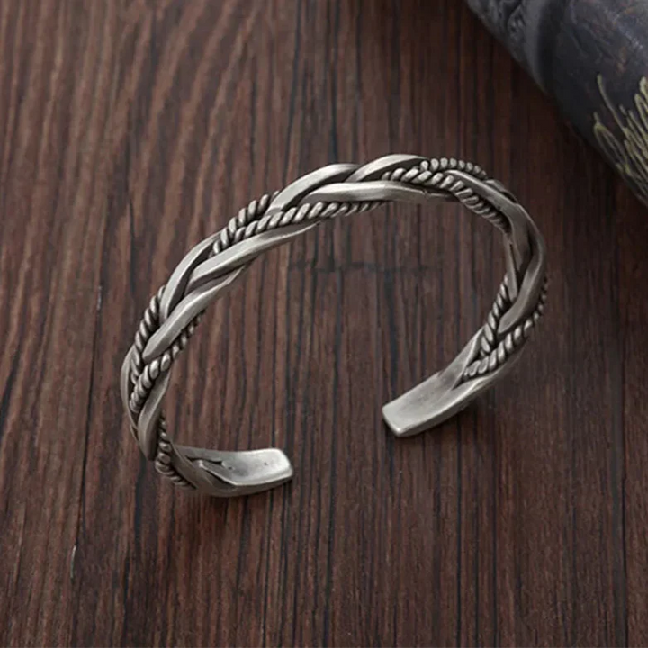 Roman - Braided Silver Cuf
