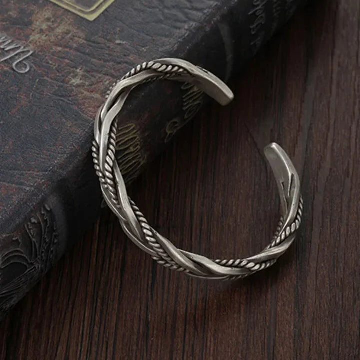 Roman - Braided Silver Cuf