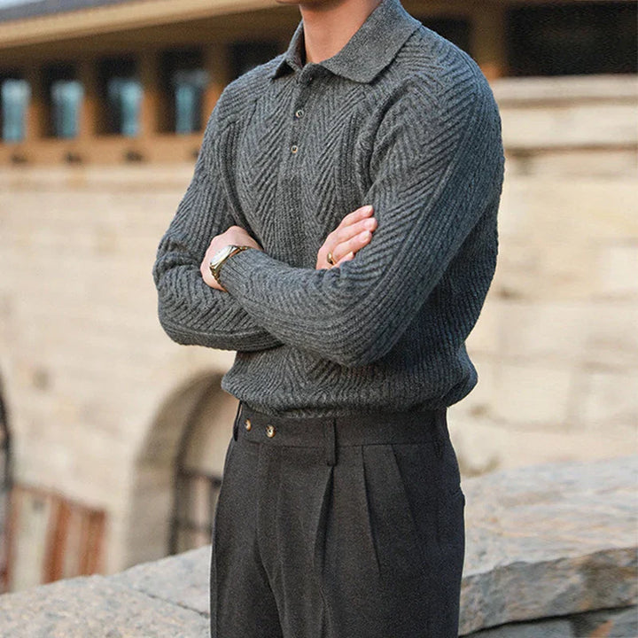 Harrison- Hand-Knitted Collared Sweater