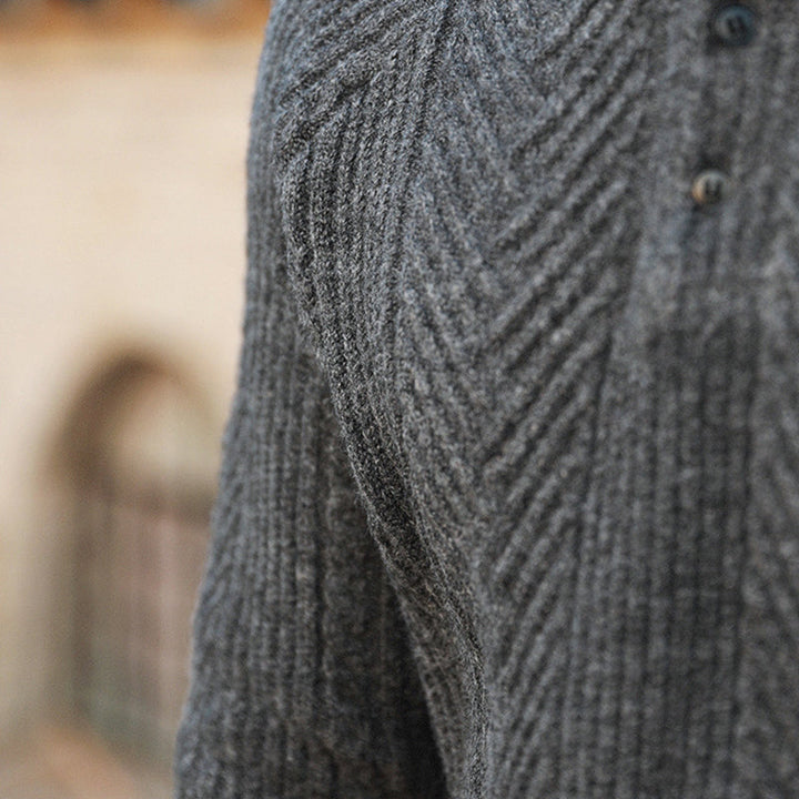 Harrison- Hand-Knitted Collared Sweater