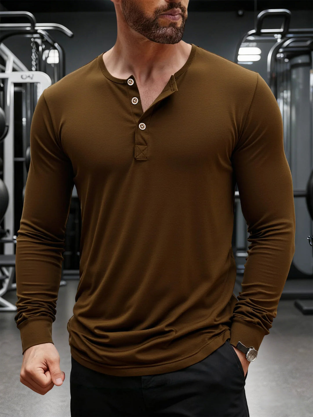 Liamm – Stylish Long Sleeve Henley T-Shirt