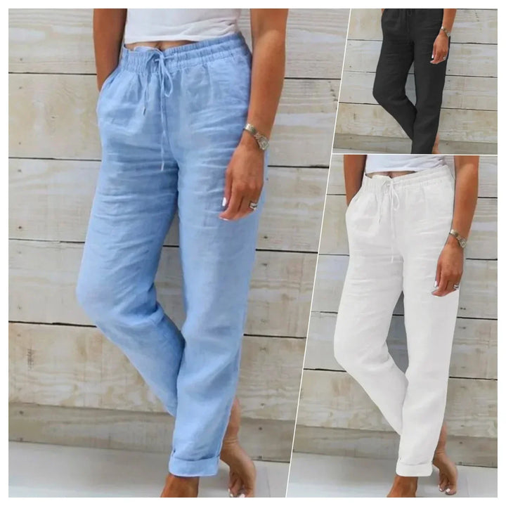 Chloe - Cotton Linen Casual Trousers
