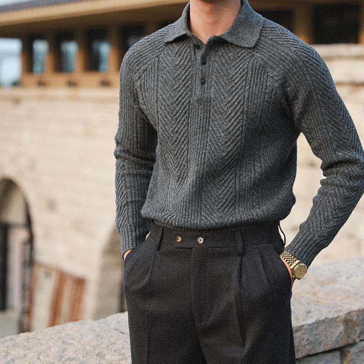 Harrison- Hand-Knitted Collared Sweater