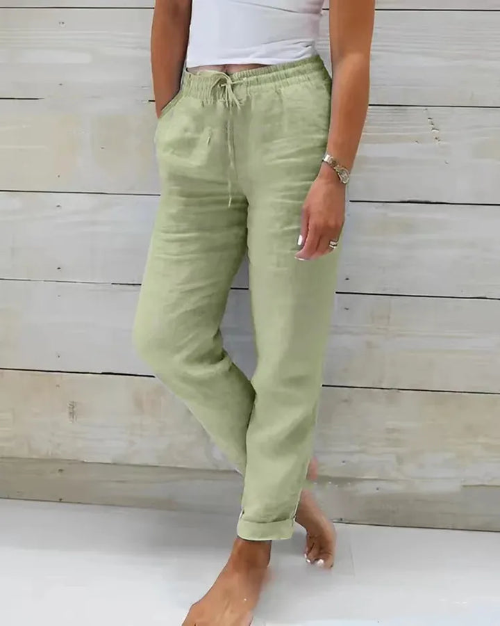 Chloe - Cotton Linen Casual Trousers