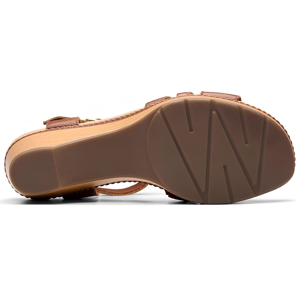 Olivia - Leather T-Strap Heeled Sandals