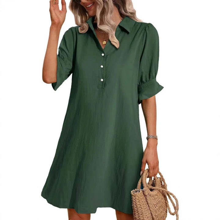 Natalia - Casual Button Down Shirt Dress